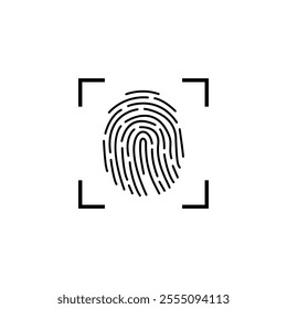 Fingerprint icon. Internet security icon. Cyber security icon vector