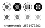 Fingerprint icon Isolated flat vector in outline