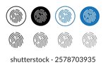 Fingerprint icon Isolated flat vector in outline