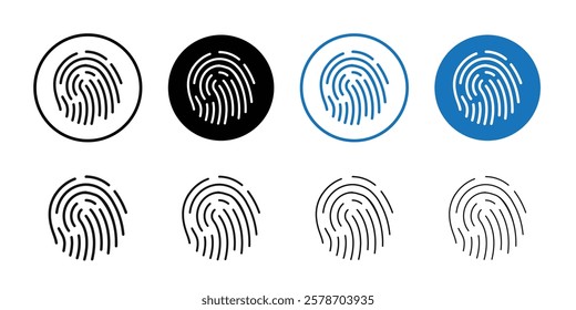 Fingerprint icon Isolated flat vector in outline