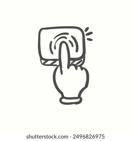 fingerprint icon, isolated handdrawn icon theme gadget