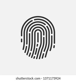 Fingerprint icon isolated on white background. Vector illustration.