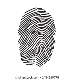 Fingerprint icon isolated on white background. Finger print flat scan. ID app icon. Fingerprint Scan Icon