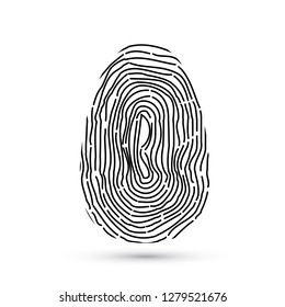 Fingerprint icon isolated on write. Security access authorization system. Biometric technology for person identity. Identification system concept. Electronic signature. Easy to edit vector template.