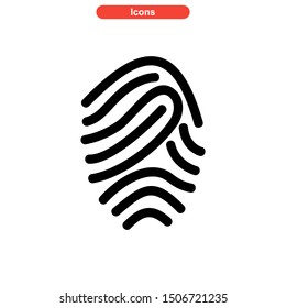 fingerprint icon isolated sign symbol vector illustration - high quality black style vector icons
