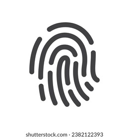 Fingerprint icon isolated vector illustration on white background.