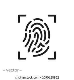 fingerprint icon,  line sign - vector illustration eps10