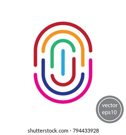 Fingerprint, icon, line sign, vector illustration of Eps10