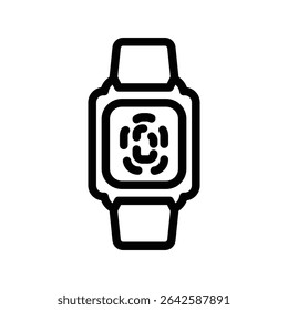 Icono de huellas dactilares, Vector de líneas