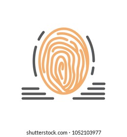 Fingerprint icon line vector isolated ona white background.