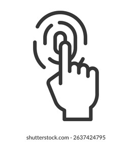 Fingerprint Icon Lineal Style Vector Illustration