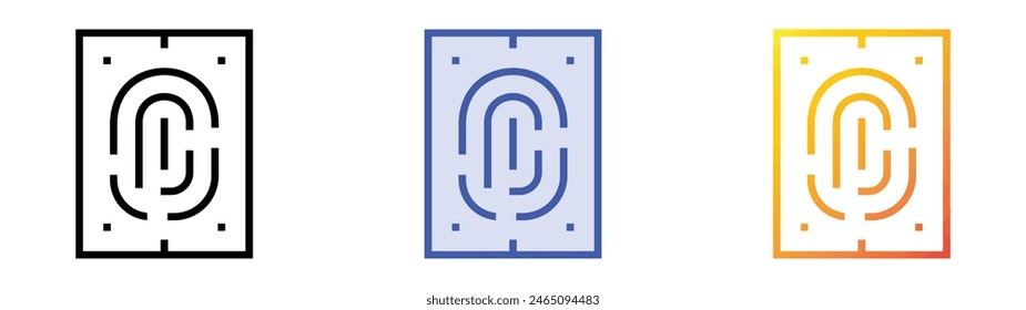 fingerprint icon. Linear, Blue Fill and Gradient Style Design Isolated On White Background
