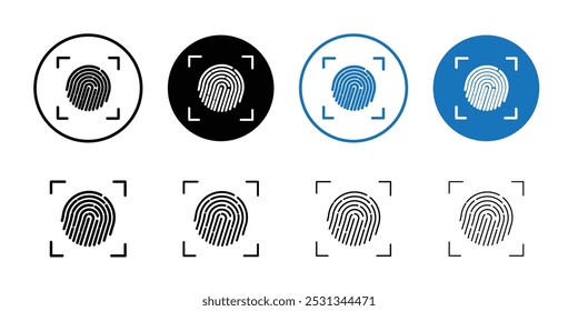 Logotipo lineal del icono de la huella dactilar aislado