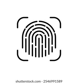 Fingerprint icon linear logo isolated