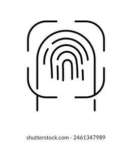 Fingerprint icon. Linear style. Vector icon