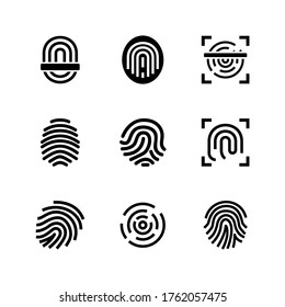 fingerprint  icon or logo isolated sign symbol vector illustration - Collection of high quality black style vector icons
