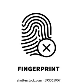 Fingerprint icon or logo in modern line style. High quality black outline pictogram for web site design and mobile apps. Vector illustration on a white background.