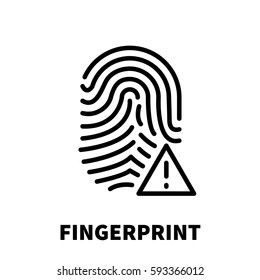 Fingerprint icon or logo in modern line style. High quality black outline pictogram for web site design and mobile apps. Vector illustration on a white background.