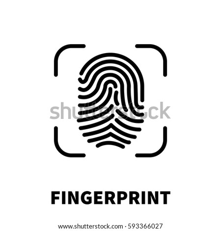 Fingerprint icon or logo in modern line style. High quality black outline pictogram for web site design and mobile apps. Vector illustration on a white background.