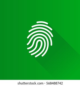 Fingerprint icon in Metro user interface color style. Science security crime identity