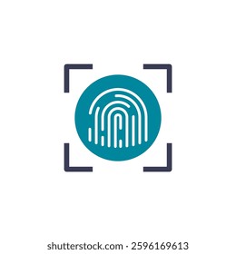 Fingerprint icon modern flat design