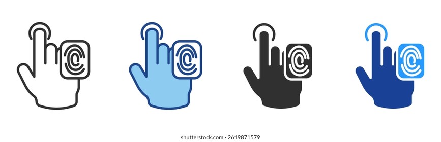 Fingerprint Icon Multiple Style Vector Collection