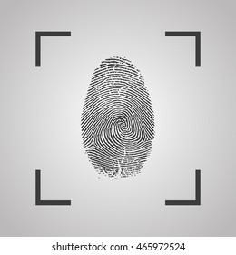 Fingerprint Icon on a gray background. Vector illustration