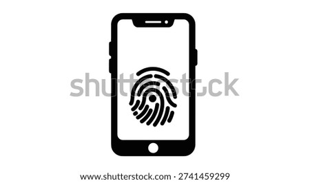 Fingerprint icon on smartphone screen