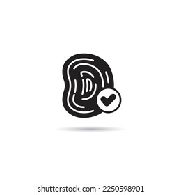 fingerprint icon on white background