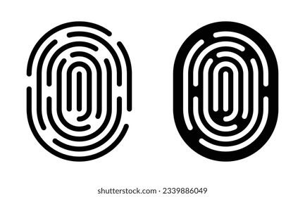 Fingerprint icon with outline and glyph style.