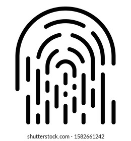 Fingerprint icon. Outline fingerprint vector icon for web design isolated on white background