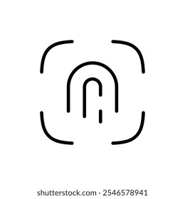 Icono de huella digital Vector de contorno para Web ui