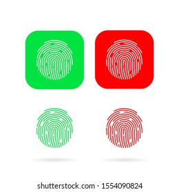 Fingerprint icon pack set. Digital security authentication concept. Biometric authorization. Identification. 