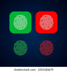 Fingerprint icon pack set. Digital security authentication concept. Biometric authorization. Identification. 
