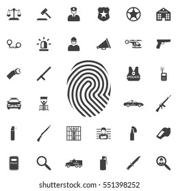 Fingerprint icon. Police set of icons