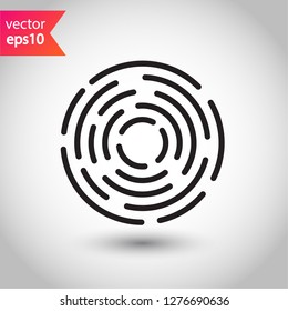 Fingerprint icon. Scan icon. Finger print vector sign. Linear thumbprint sign. Flat symbol. Illustration of authentication symbol.  EPS 10