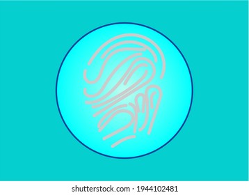 Fingerprint icon for secure access to personal tools, isolated on blue background. passwaord opening tool using the limbs. The perfect pixel vector line design is editable