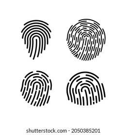 Fingerprint icon set design template vector illustration isolated