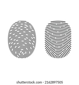 Fingerprint icon set. Electronic fingerprint scan concept. Vector illustration in flat style. EPS 10.