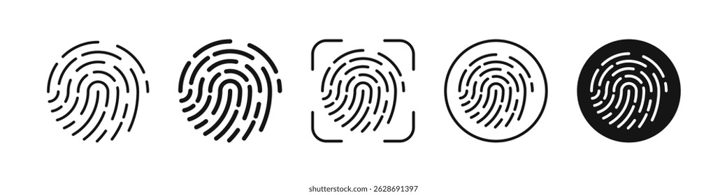 Fingerprint icon set. Finger print logotype. Vector illustration.