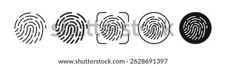Fingerprint icon set. Finger print logotype. Vector illustration.