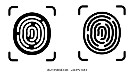 Fingerprint icon set. flat illustration of vector icon on white background