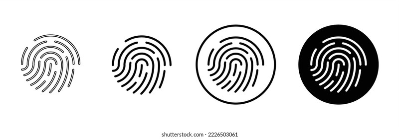 Fingerprint icon set. Fingerprint identification icon for apps and websites. Vector illustration