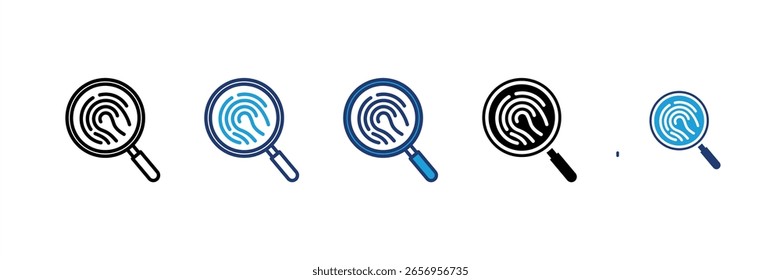 Fingerabdruck-Symbolsatz für mehrere Stilkollektionen