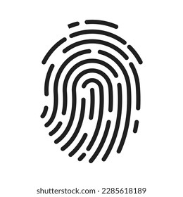 fingerprint icon Signature concept for password encryption. to protect information