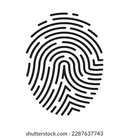 fingerprint icon Signature concept for password encryption. to protect information