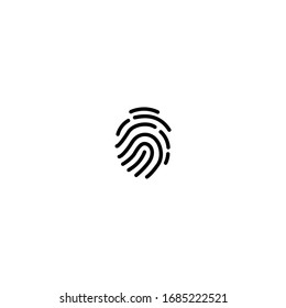 fingerprint icon. simple, flat, black, outline.