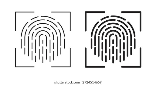 Icono de huellas dactilares en elemento de logotipo abstracto de Diseño gráfico moderno de tendencia plana simple