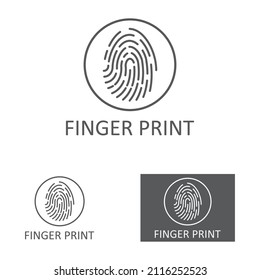 fingerprint icon, with simple and modern logo illustration