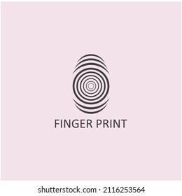 icono de huella dactilar, con ilustración de logotipo simple y moderna